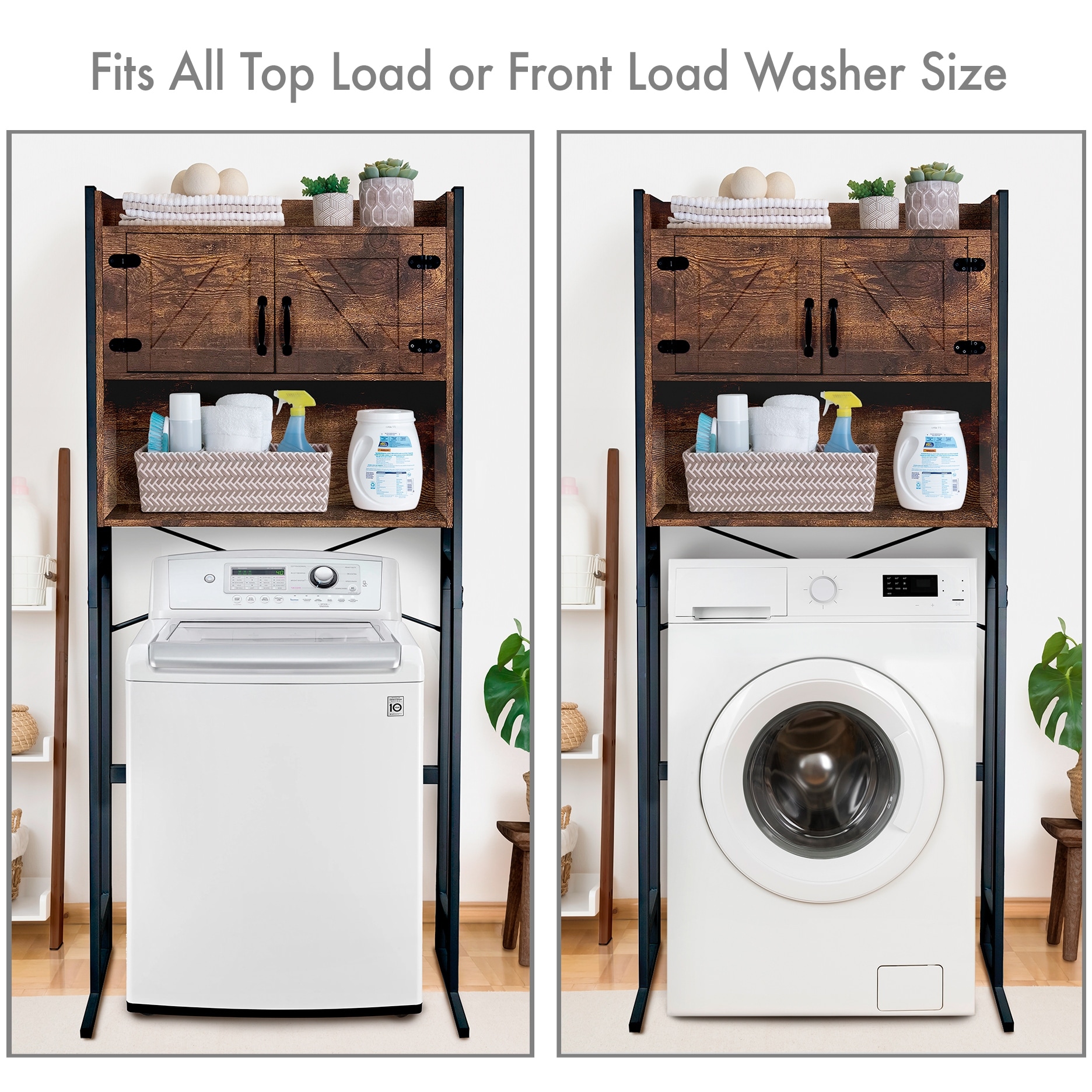 Over The Washer and Dryer Storage Shelf- Laundry Room Organization  Adjustable