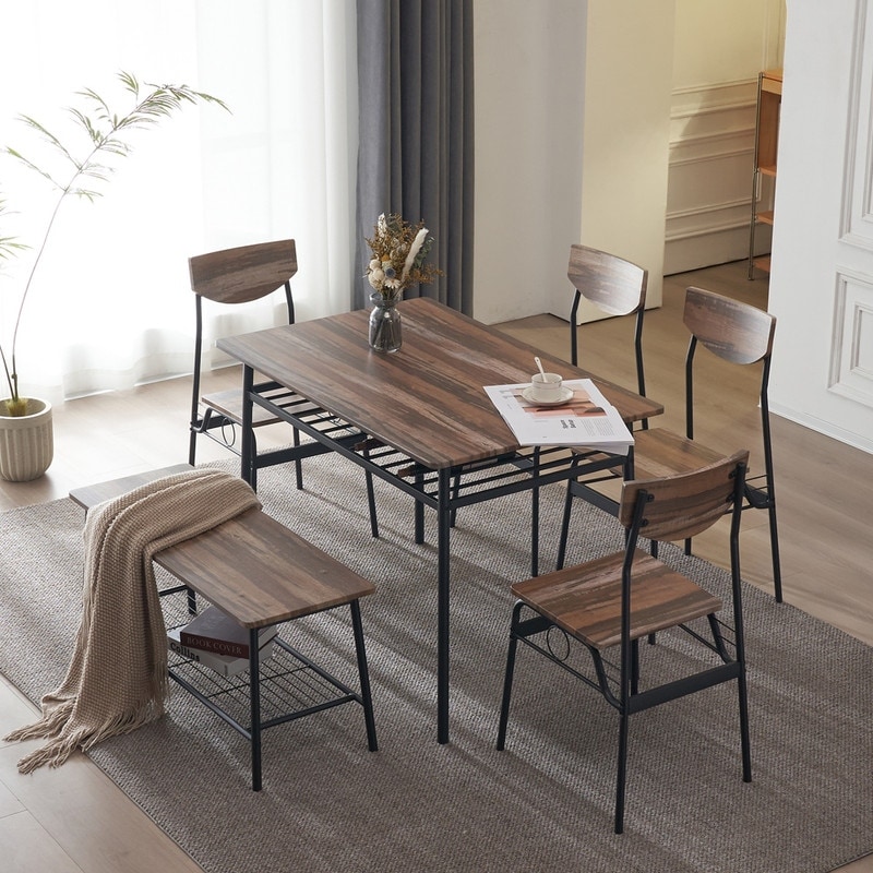 Steel Frame 6-Piece Modern Dining Set for Kitchen