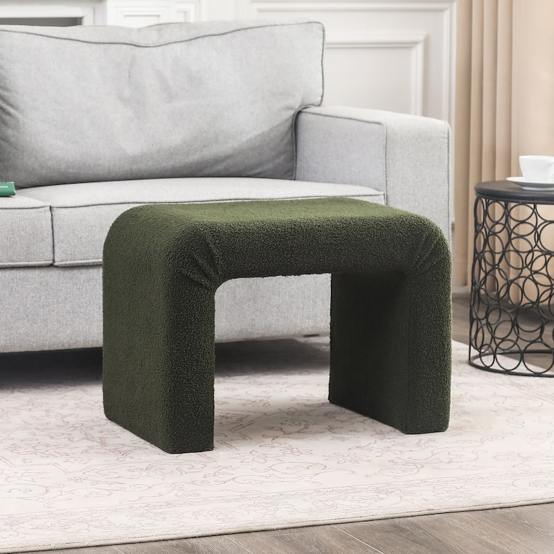 Adeco Velvet Footrest Ottoman for Living Room Bedroom