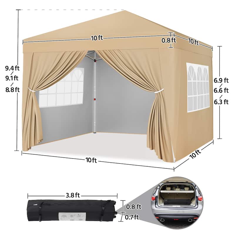 Yaheetech 10x10ft Pop Up Canopy with Sidewall Window for Marketing