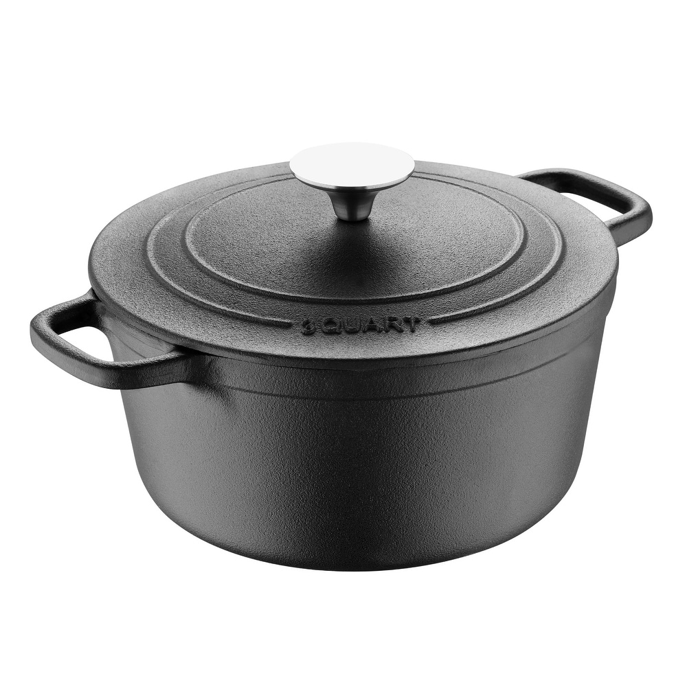 Cast Iron Tortilla Warmer and Multi-Purpose Pot with Lid, 3-Qt