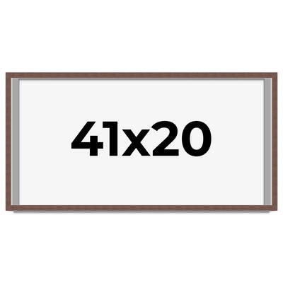 41x20 Shadow Box Frame Brown | 1.125 inches Deep Real Wood Rustic