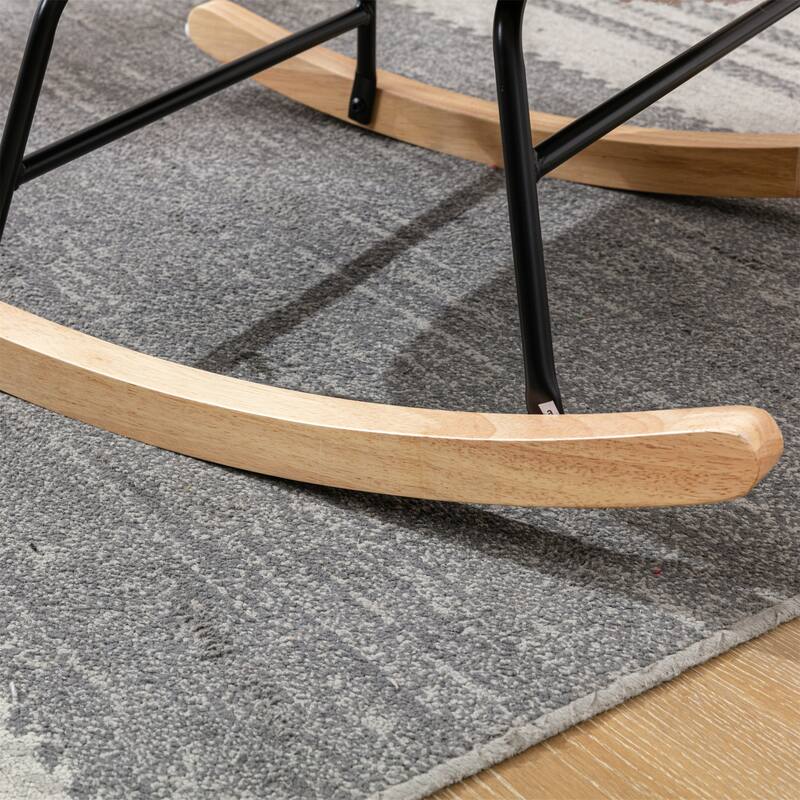 Rocking Chair With High Backrest And Armrests