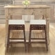 preview thumbnail 15 of 18, Bali Bohemian Woven Rattan Backless Bar Stool with Square Foam Cushion and Footrest for Kitchen Island or Home Bar