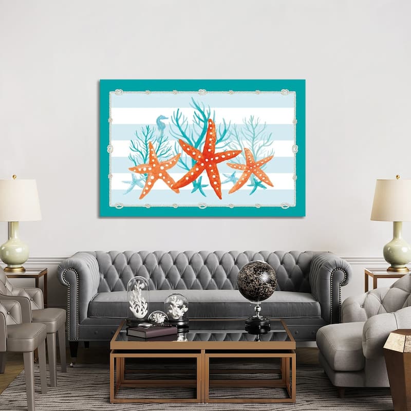 iCanvas "Coral Aqua II On Teal" by Tara Reed Canvas Print