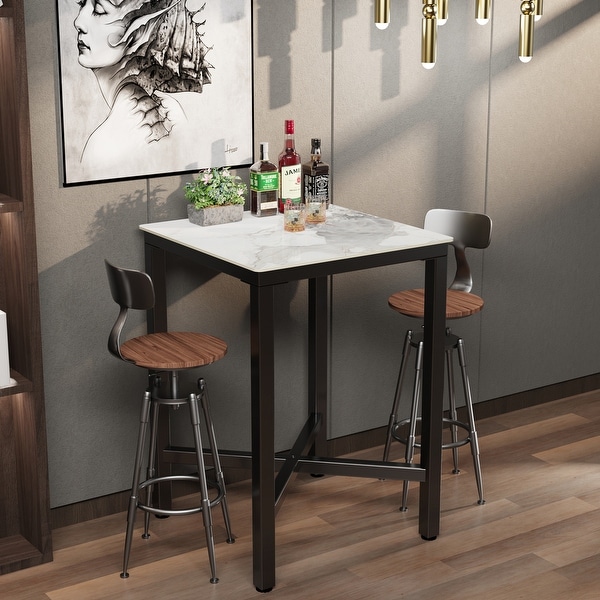 Square Cocktail Pub Bar Table Sintered Stone Tabletop - 28