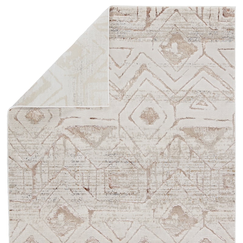Nikki Chu Kalindi Tribal Cream/ Taupe Area Rug