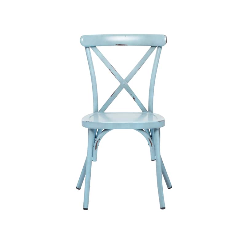 Iron Farmhouse Outdoor Dining Chair (Set of 2) - 22 x 19 x 35