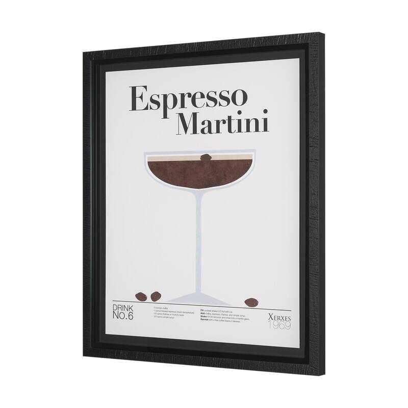 Espresso Martini by Mercana Studio a Hand Embelished Textured Framed Art Print Matted under Glass