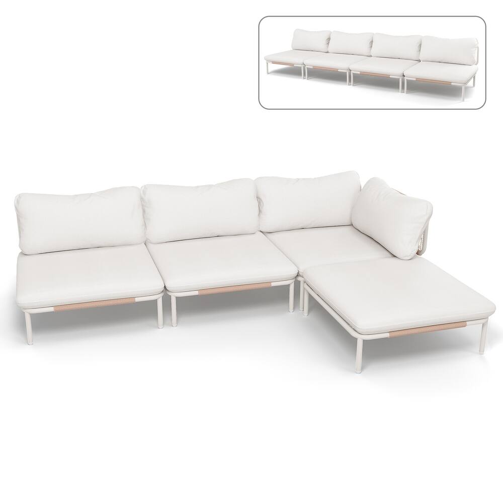 Pellebant Outdoor Sectional Sofa Patio Conversation Seating Set
