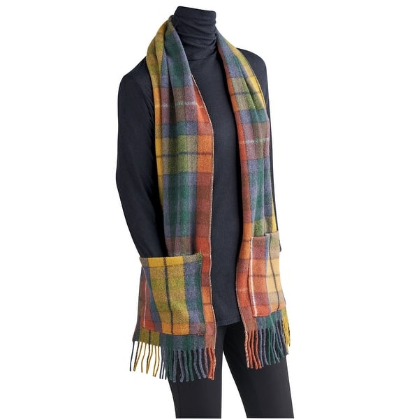 slide 1 of 3, Patrick King Woollen Company Women's Merino Wool Scottish Tartan Pocke - One size