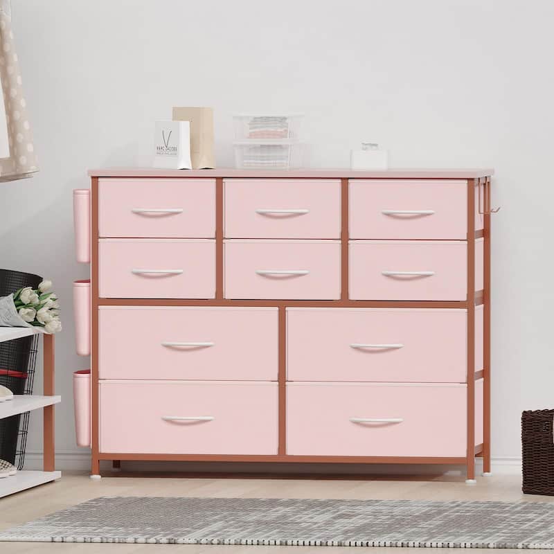 10 Drawer Dresser, Dresser for Bedroom with 10 Large Fabric Storage Drawers