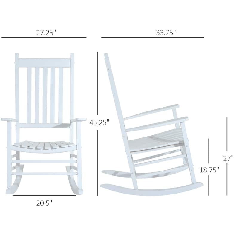 Acacia Wood Rocking Chair with Wide Slatted Seat and Comfortable Armrests for Indoor and Outdoor Use