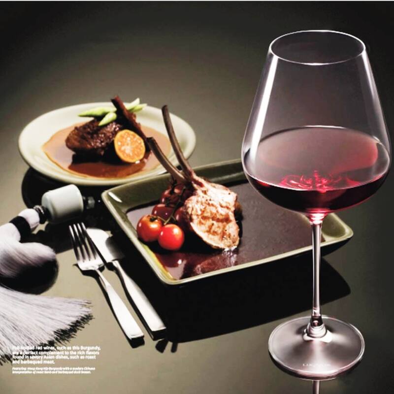 Final Touch Set of 2 Burgundy Lead Free Crystal Glasses - 23.6 oz