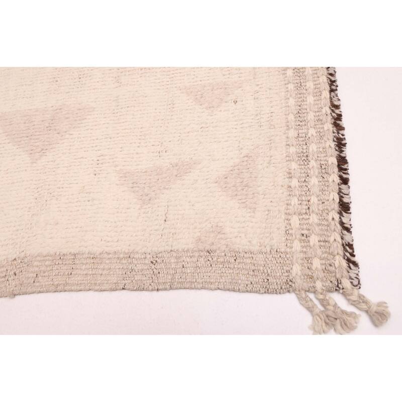 ECARPETGALLERY Hand-knotted Pak Finest Marrakesh Ivory Wool Rug - 8'4 x 11'6