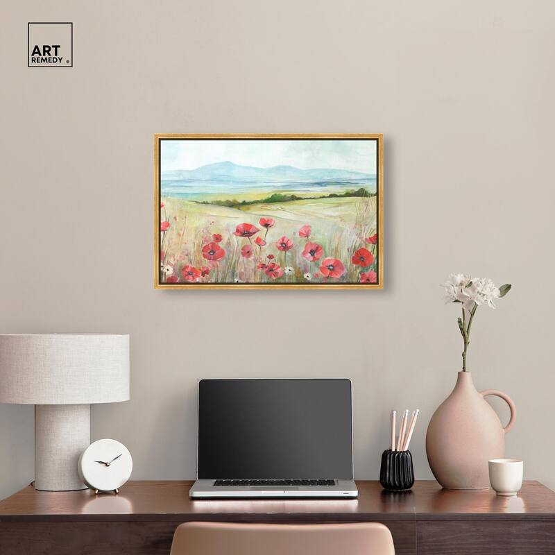 The Poppy Field Canvas by Art Remedy