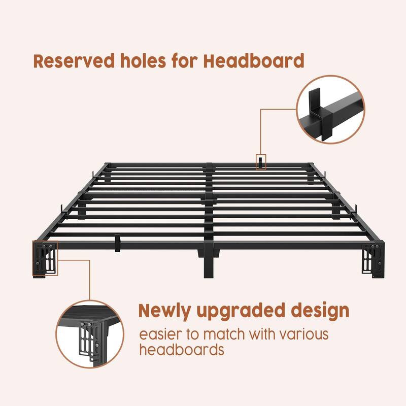 6 Inch Tiwn Bed Frame, Heavy Duty Metal Platform Bed Frame with Durable Iron Slat Support and Legs