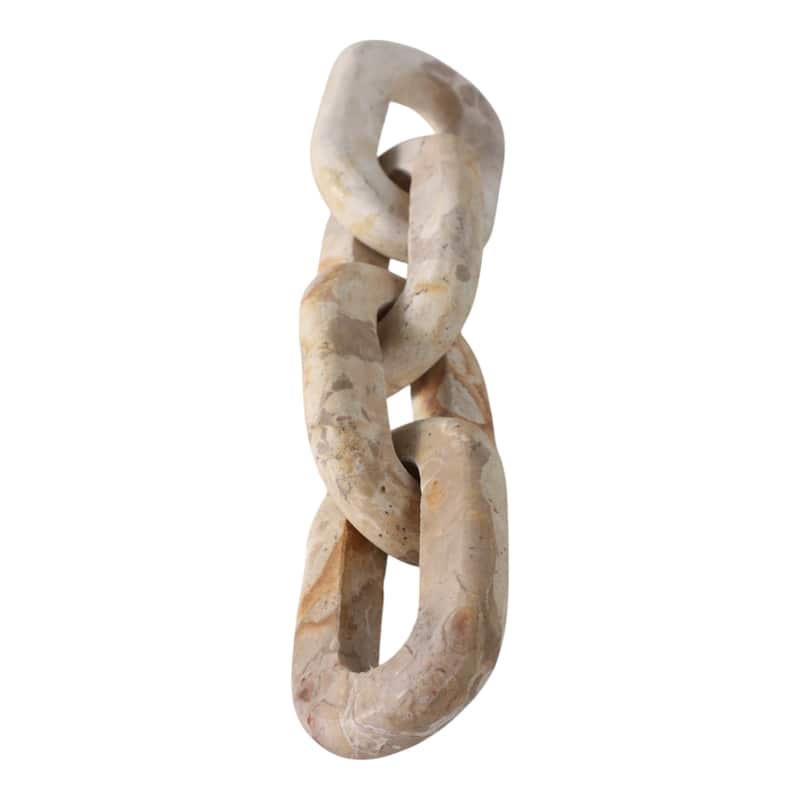 Stone Marble Decorative Object Modern Chain Link Sculpture Decor