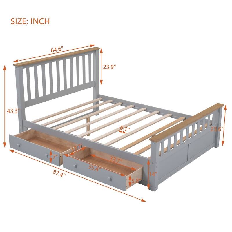 3-Pieces/1-Piece Bedroom Sets Full/Queen Size Platform Bed with Nightstand(USB Charging Ports) and 6-Drawer Storage Chest
