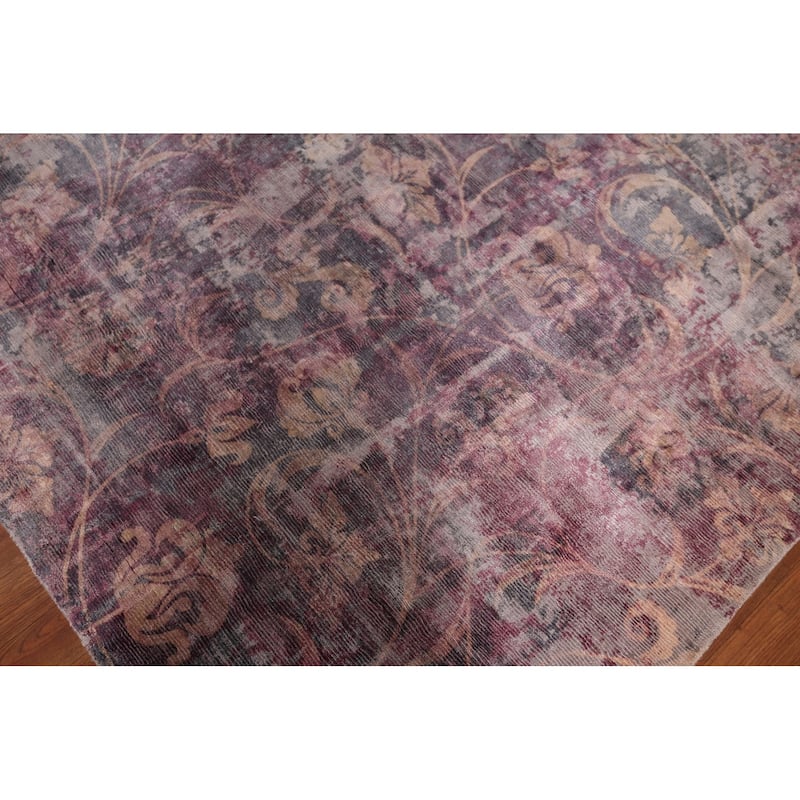 All-Over Abstract Modern Large Area Rug Hand-Knotted Wool Carpet - 11'10"x 15'1"