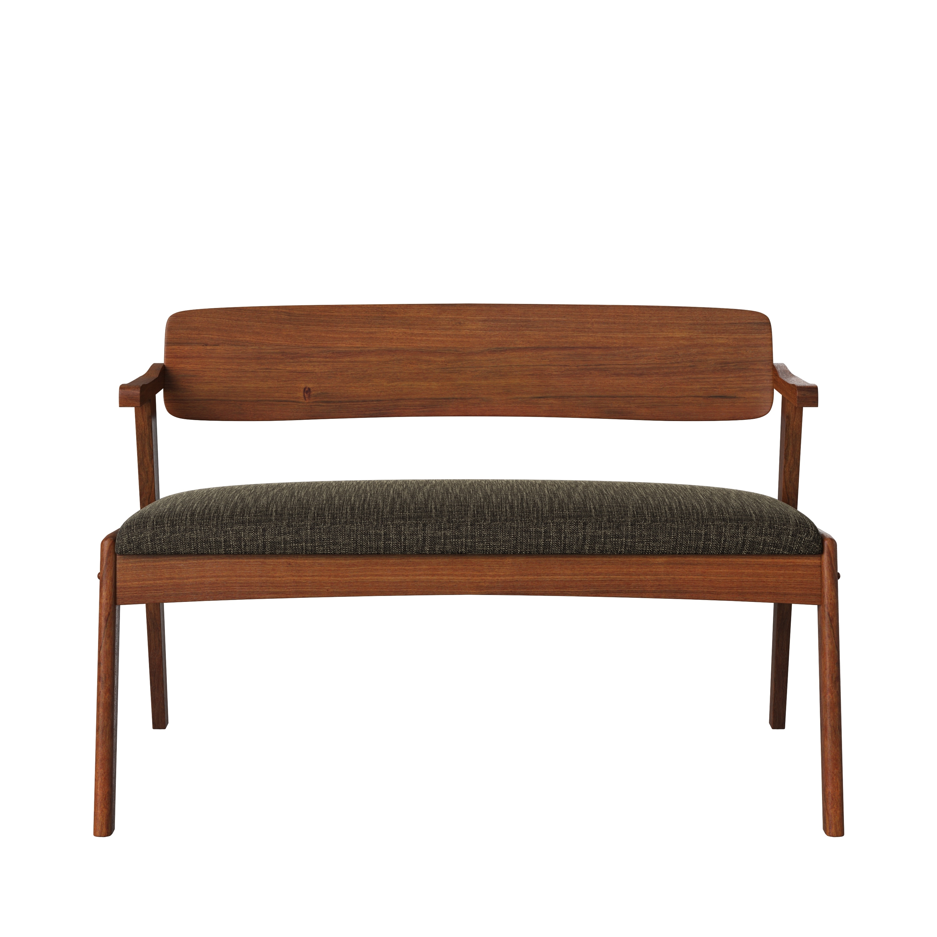 Carson carrington comiskey cherry finish shop arm dining bench with back