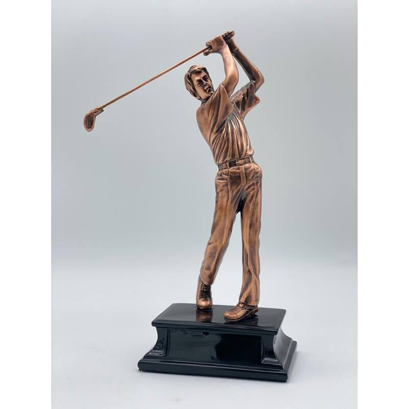 10" Bronze Male Golfer in Backswing
