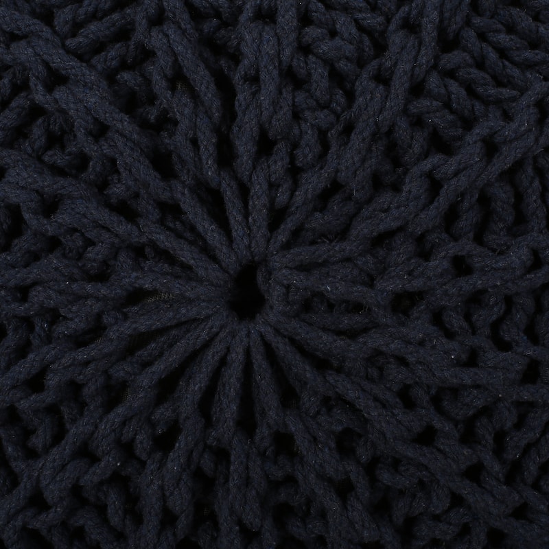 Corisande Knitted Cotton Pouf by Christopher Knight Home