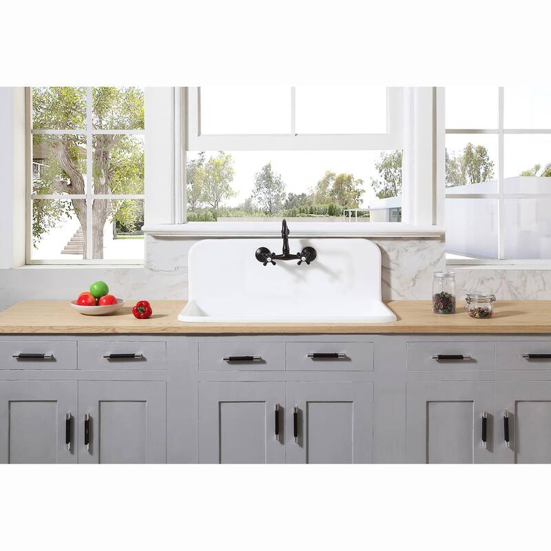 Vintage 6" Adjustable Center Wall Mount Kitchen Faucet
