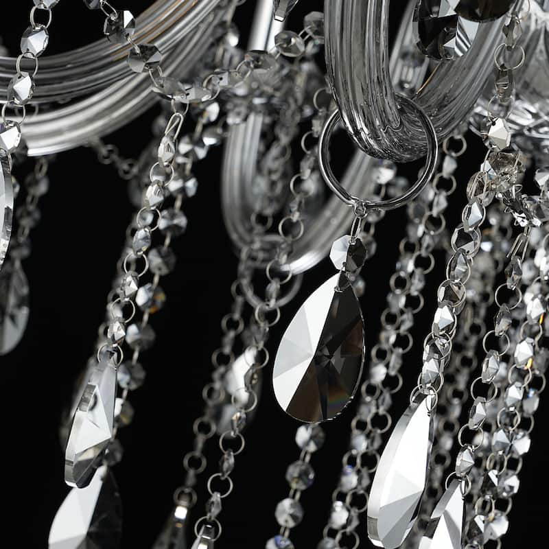 8 - Light Omni Smoke/Clear Crystal Chandelier French Style Adjustable Raindrop