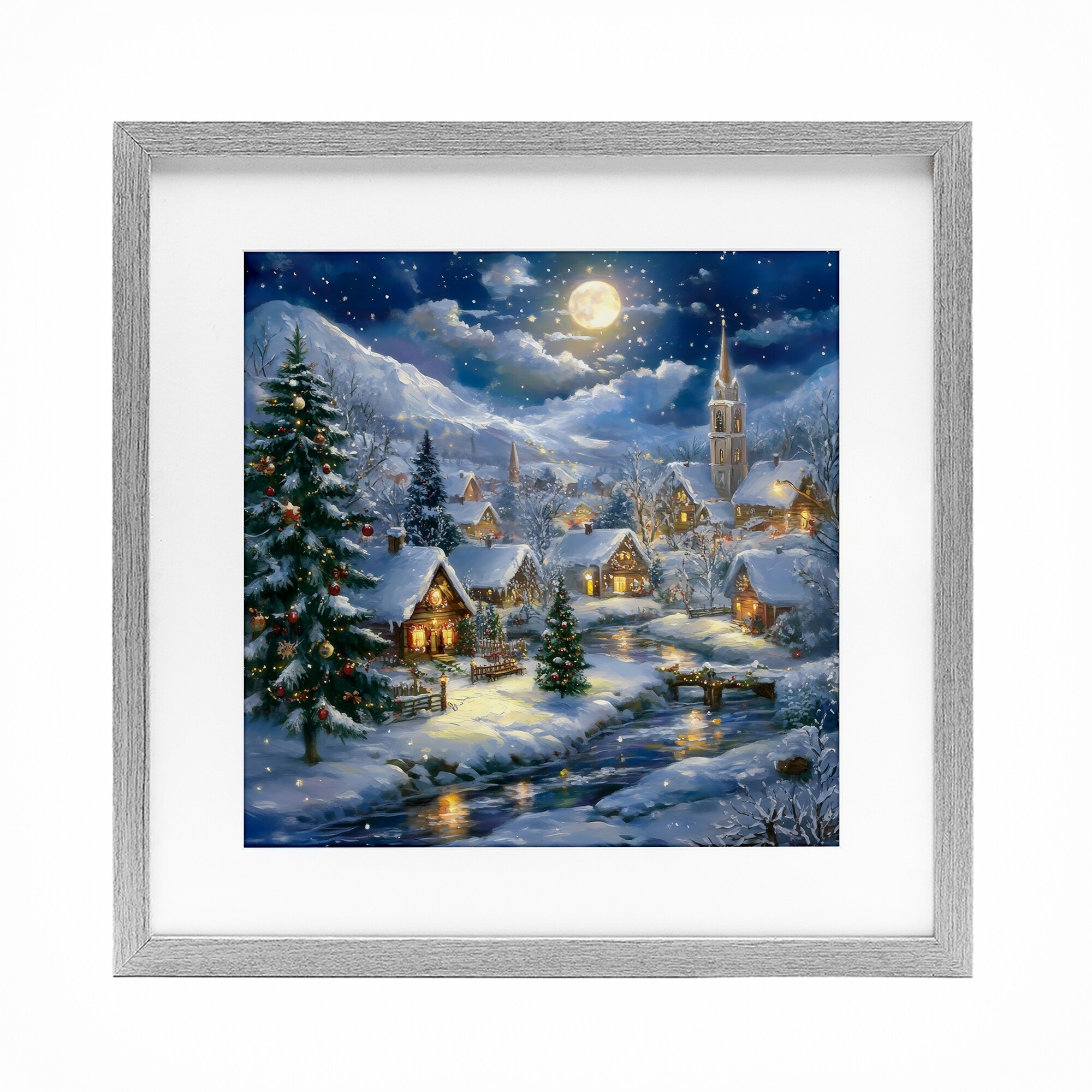 Stupell Snow Covered Village Under Glass Framed Design By Creative Studio