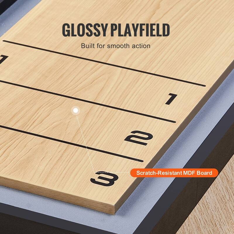 45 Inch 2 in 1 Portable Shuffleboard and Curling Tabletop Set Including 8 Pucks - 12.4” x 45” x 1.6”