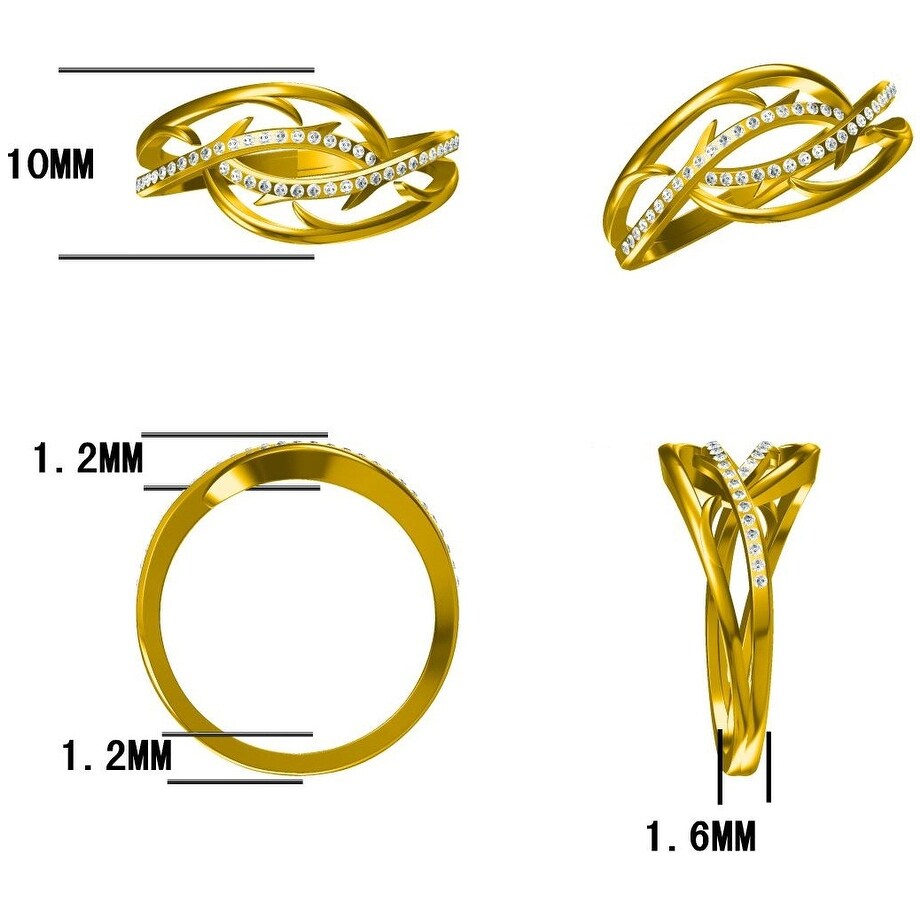 Prism Jewel 0.15 Carat G-H/I1 Natural Round Diamond Stylist Ring