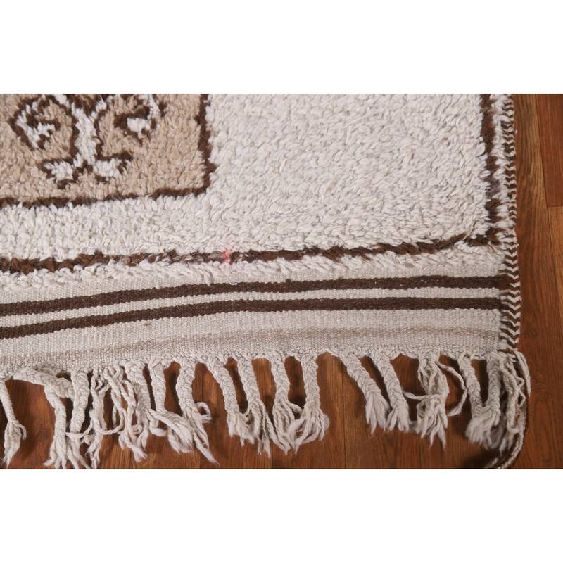 Tribal Anatolian Turkish Runner Rug Beige Wool Carpet - 3'4"x 12'3"