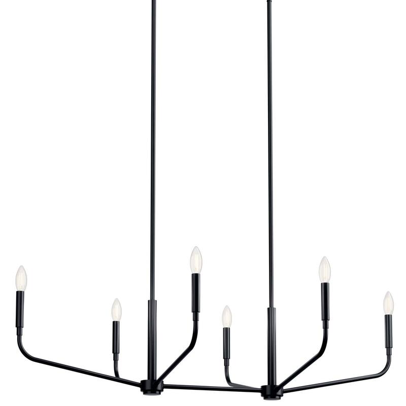 Kichler 52721 Madden 6 Light 45" Wide Taper Candle Linear Chandelier - Black