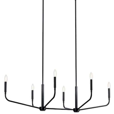 Kichler 52721 Madden 6 Light 45" Wide Taper Candle Linear Chandelier