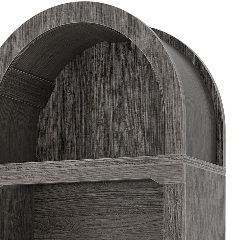 Moasis 68" Arched Bookshelf Open Display Bookcase with Storage Shelves for Living Room