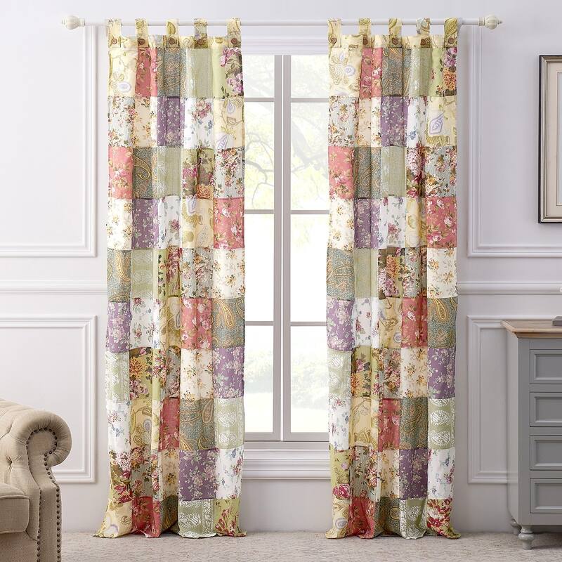 Greenland Home Blooming Prairie Patchwork Curtain Panels (Set of 2) - 42 x 84
