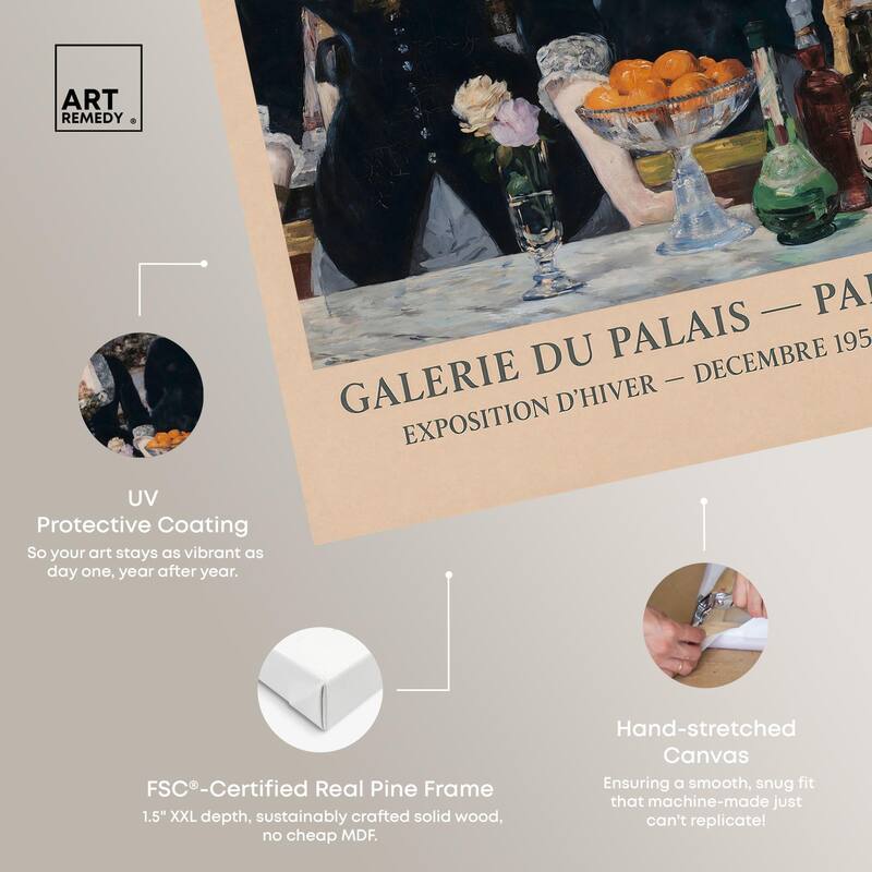 Manet's Famous Bar Canvas by Art Remedy, Gallery Wrapped