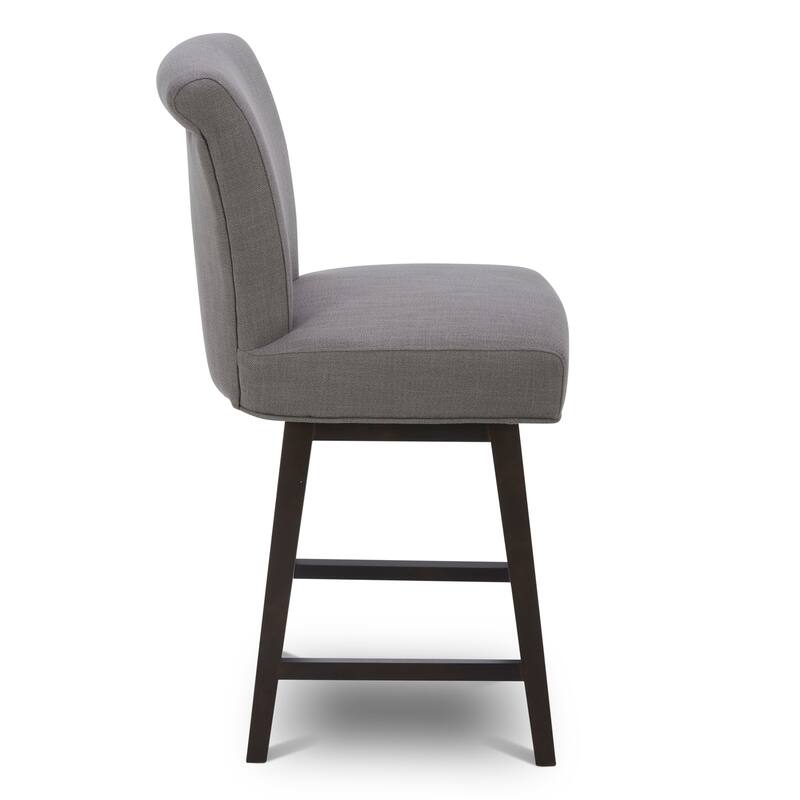 Spruce & Spring Noah Upholstered 26-inch Counter Height Swivel Barstool Set