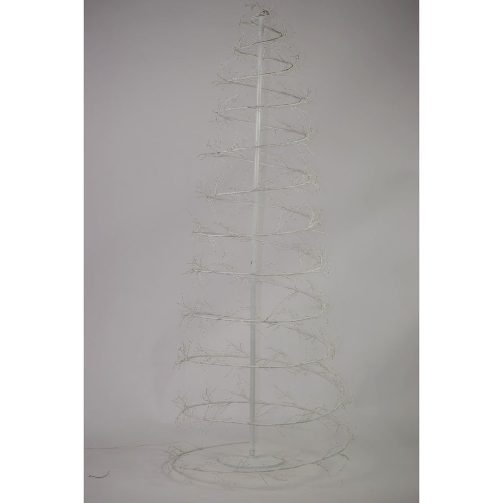 6.5' White Revolve Spiral Artificial Tree, LED Warm White Lights