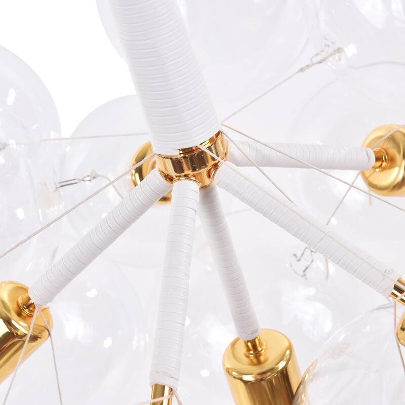 Contemporary Clear Glass Globe Bubble Semi Flush Mount