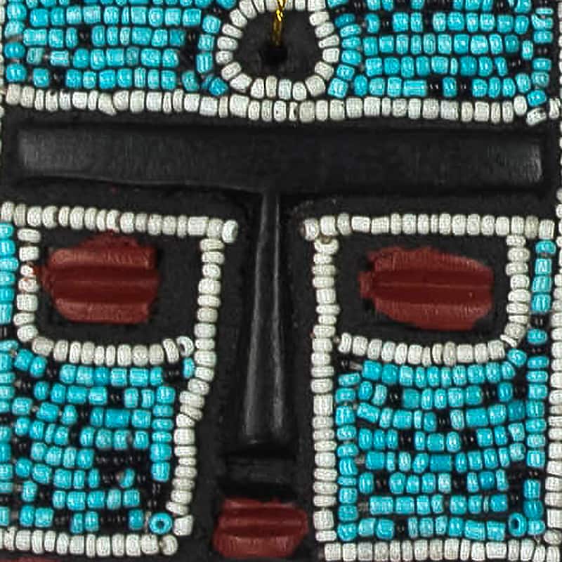 Novica Handmade Fante Head Wood And Recycled Glass Bead Holiday Ornaments (Set Of 4)