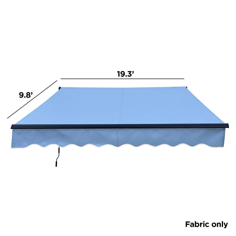 ALEKO Fabric Replacement for 20 x 10 feet Retractable Patio Awning Sky Blue