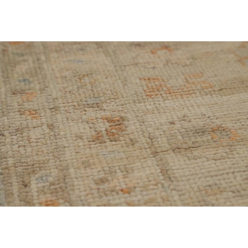 Hand Knotted Oriental 100% Wool Carpet Transitional All-Over Navy Blue & Blues Oushak Area Rug - 11' 10'' X 9' 0''