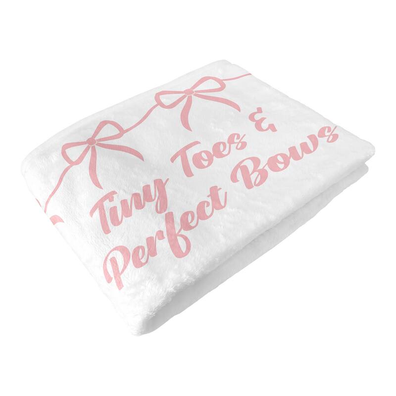 Sweet Jojo Designs Pink Bows Girl Baby Monthly Milestone Blanket -Elegant Tiny Toes and Perfect Bow for Ballet Dancer Collection