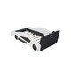 preview thumbnail 9 of 10, Twin Size Race Car-Shaped Platform Bed with Wheels, Fun and Sturdy Design for Young Racing Fans, Safety Features Included, White