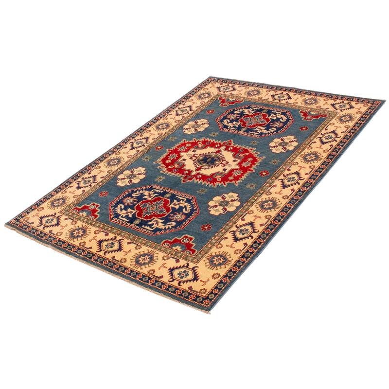 ECARPETGALLERY Hand-knotted Finest Ghazni Blue Wool Rug - 5'6 x 7'10