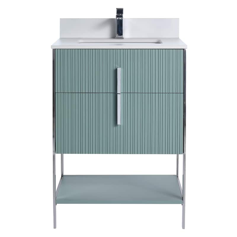 Fine Fixtures Serenity Modern Bathroom Vanity with White Stone Top
