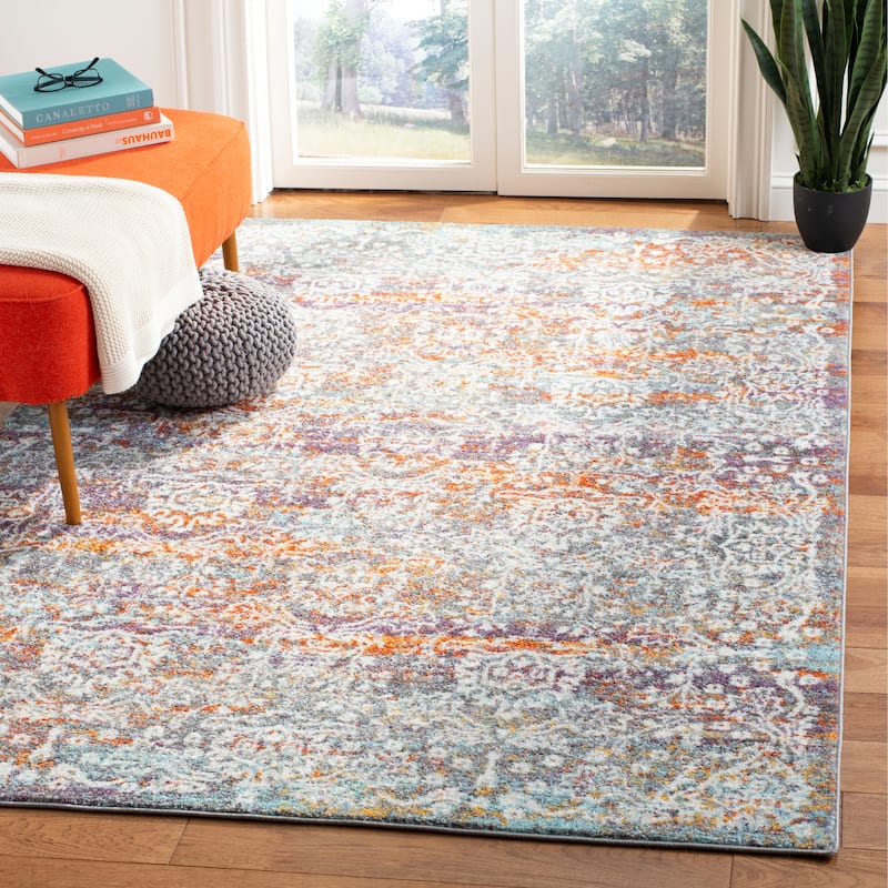 SAFAVIEH Madison Clarine Vintage Boho Oriental Rug - 5'1" x 7'6" - Light Grey/Light Blue