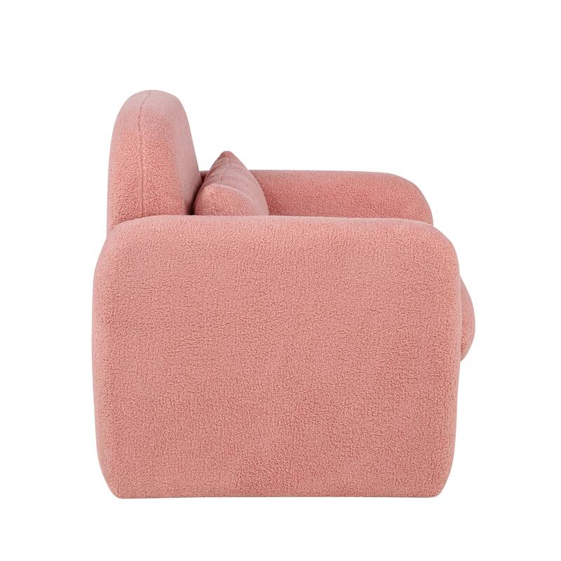 Teddy Fleece Single Sofa Chair with Arms & Pillow
